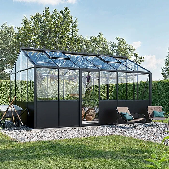 Bloomcabin Prestige aluminiumväxthus med metallbas